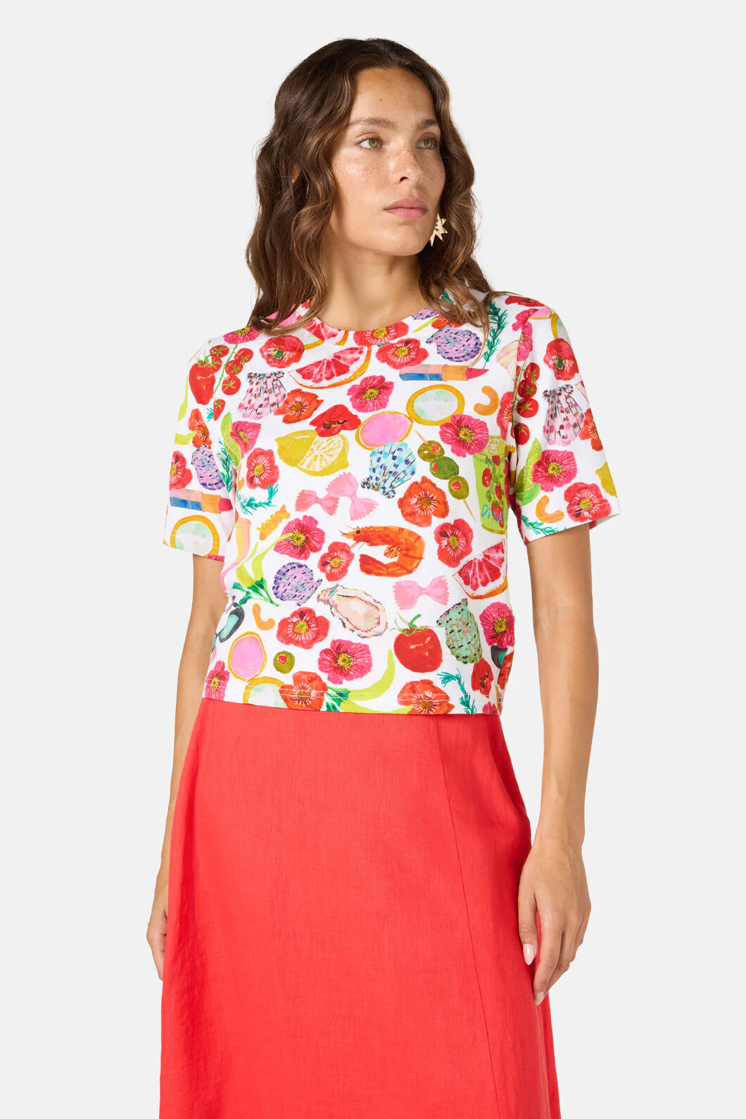 Antipasto Print Crop Tee