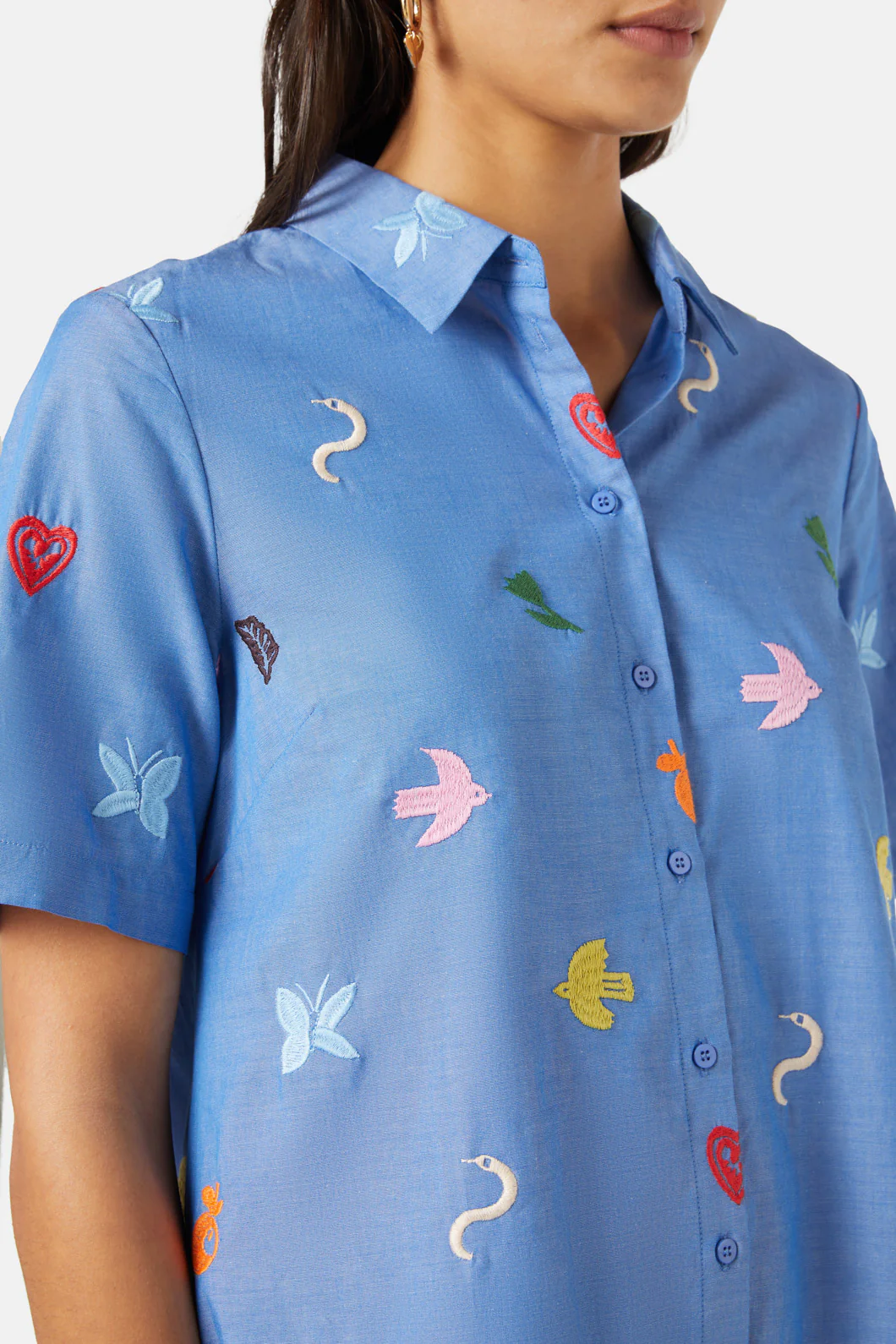 Birds And Flowers Embroidered Dress - Image 6