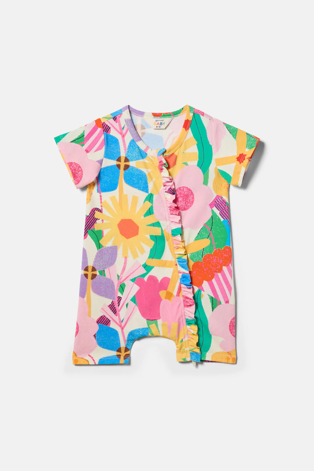 Cut Paste Floral Baby Onesie