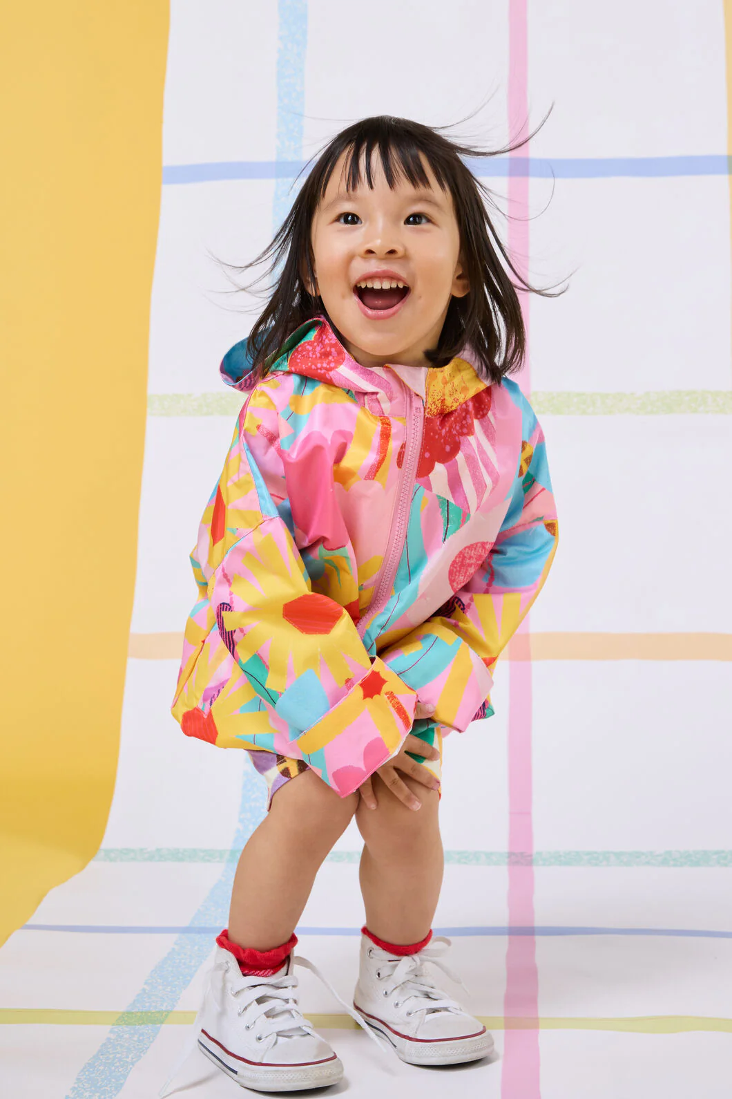 Cut Paste Floral Kids Raincoat