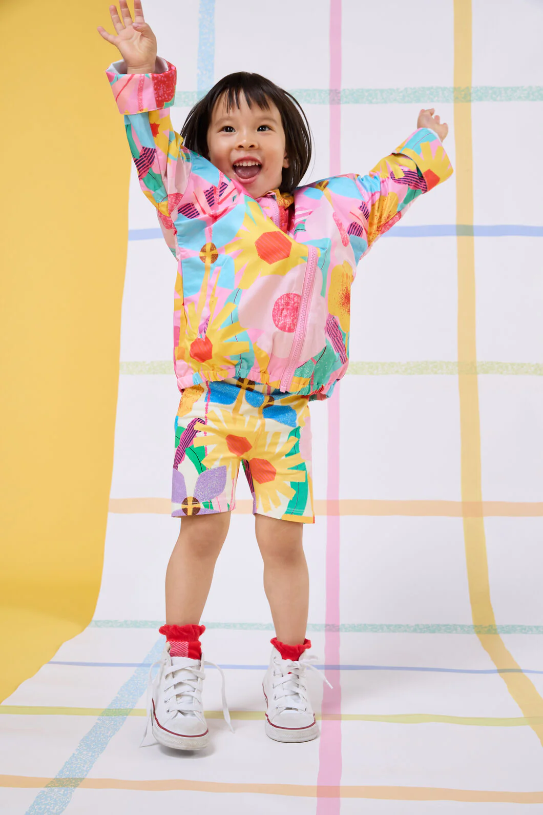 Cut Paste Floral Kids Bike Shorts