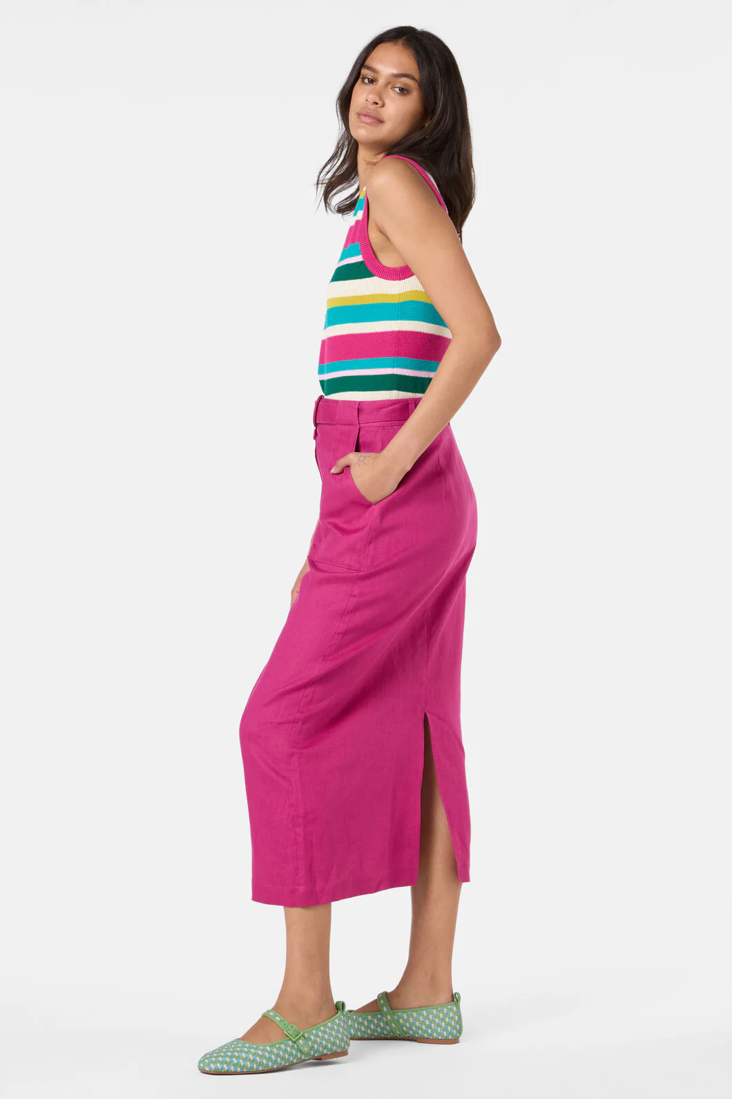 Dahlia Linen Midi Skirt - Image 2