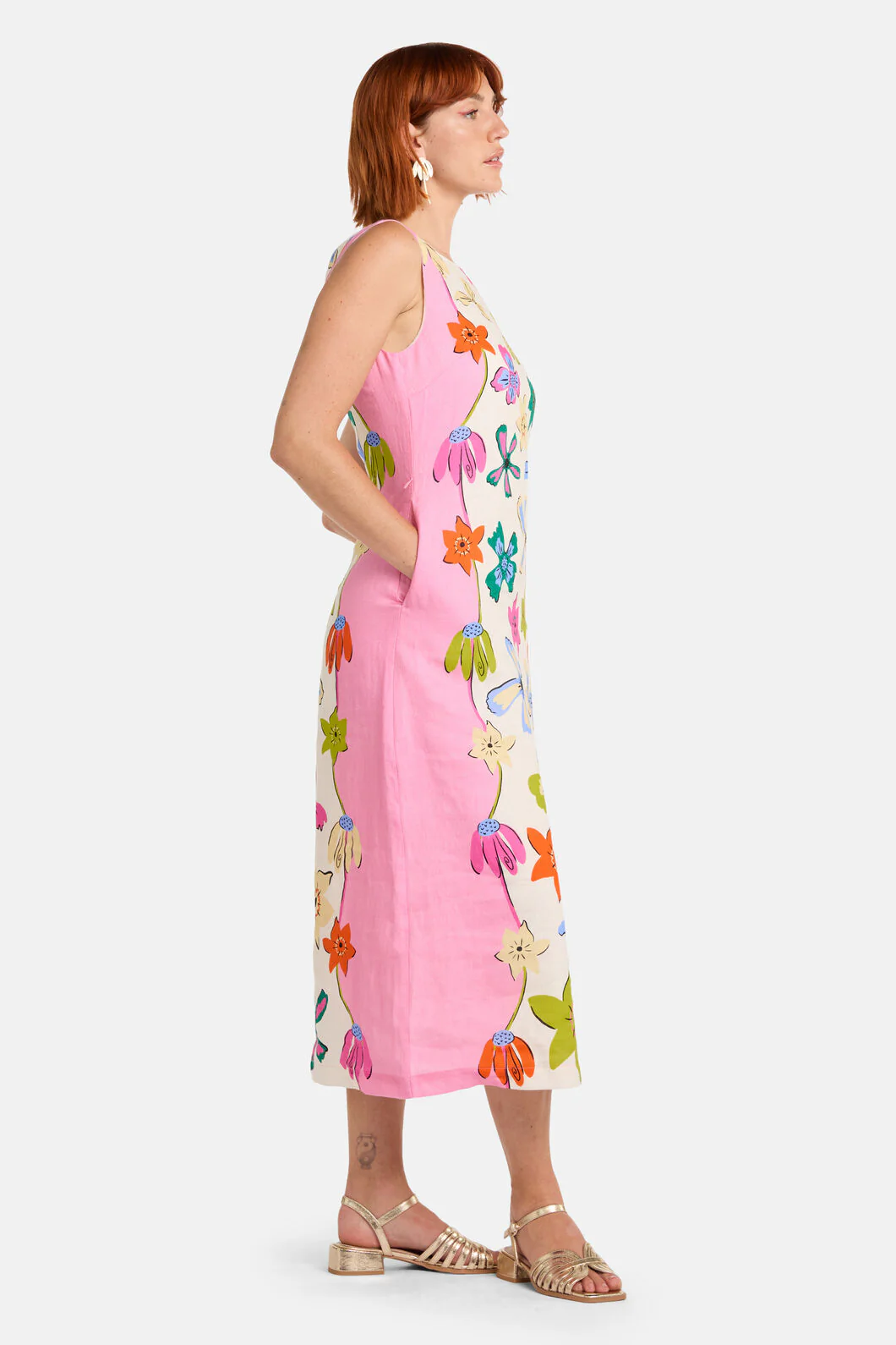 Daisy Chain Print Long Dress - Image 3
