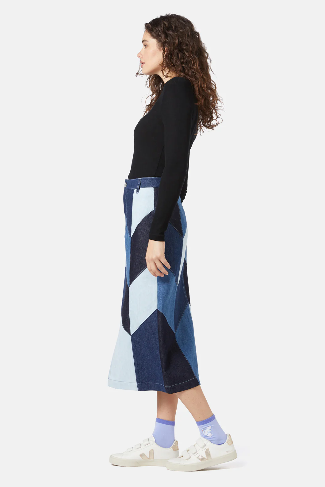 Dallas Spliced Denim Skirt - Image 3