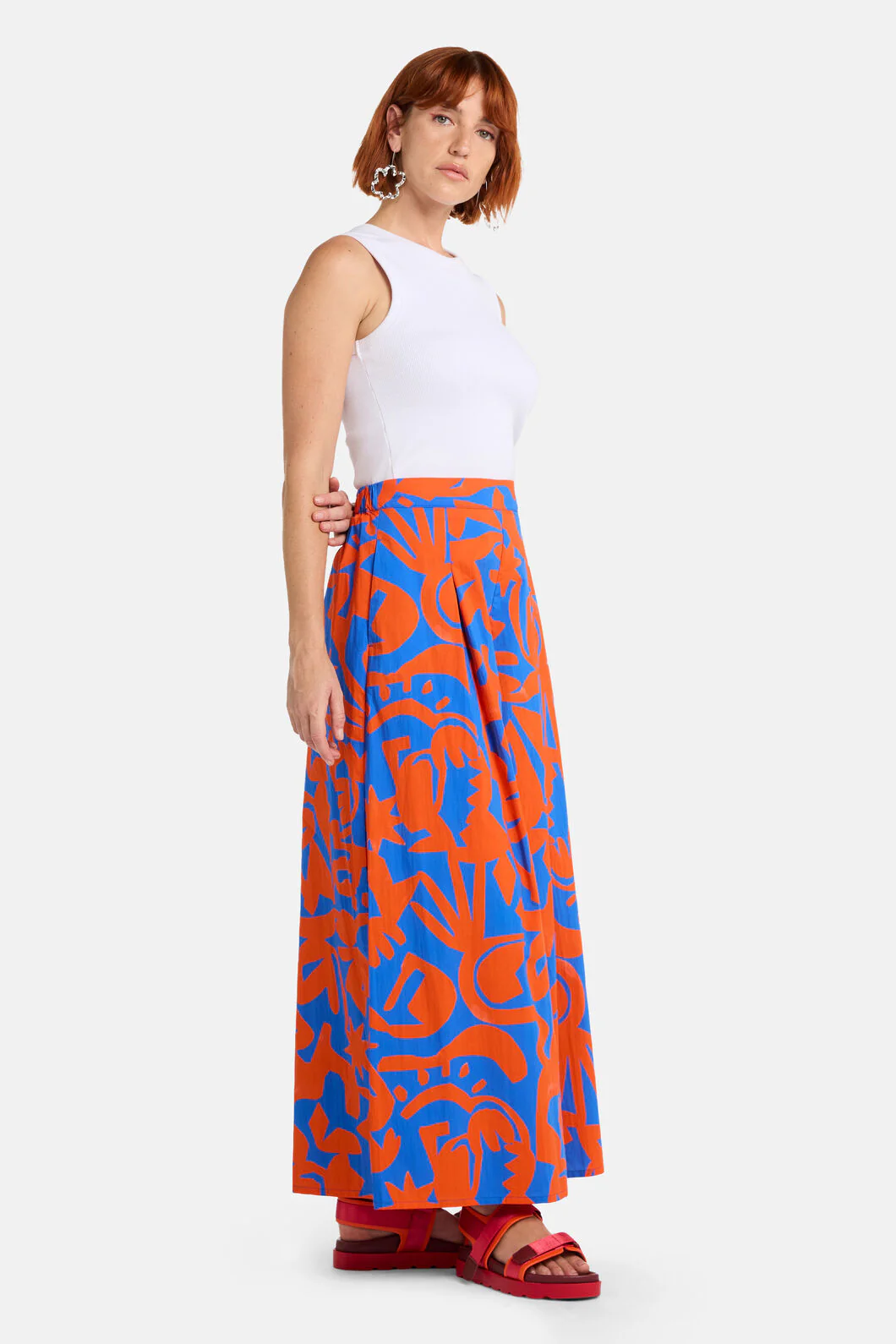 Firecracker Print Cotton Culotte - Image 2