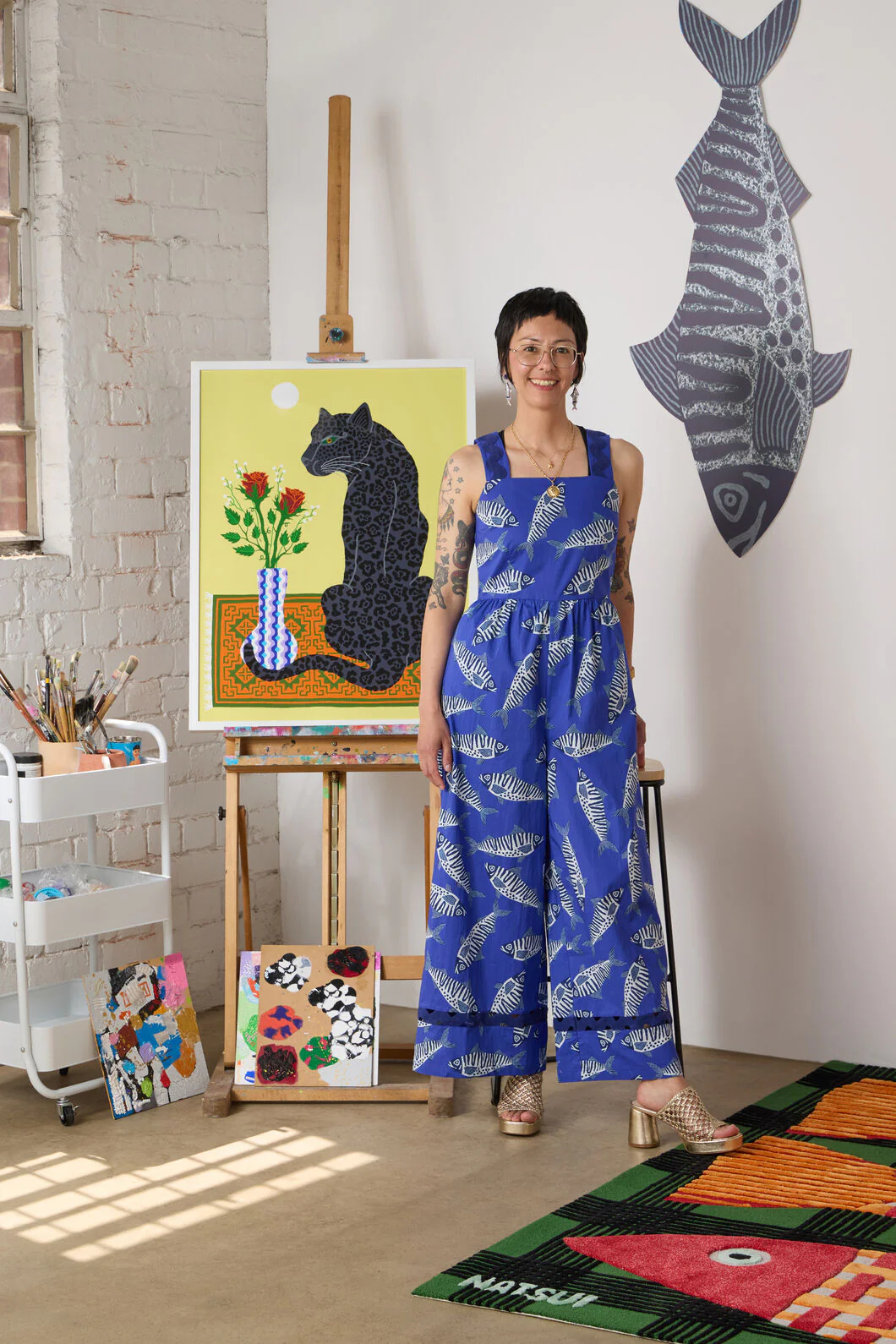 Fishy Fishy Print Pantsuit