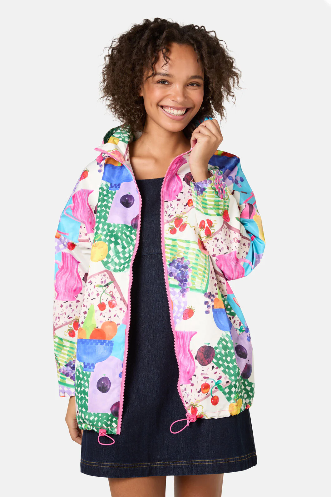 Fruit Party Print Raincoat