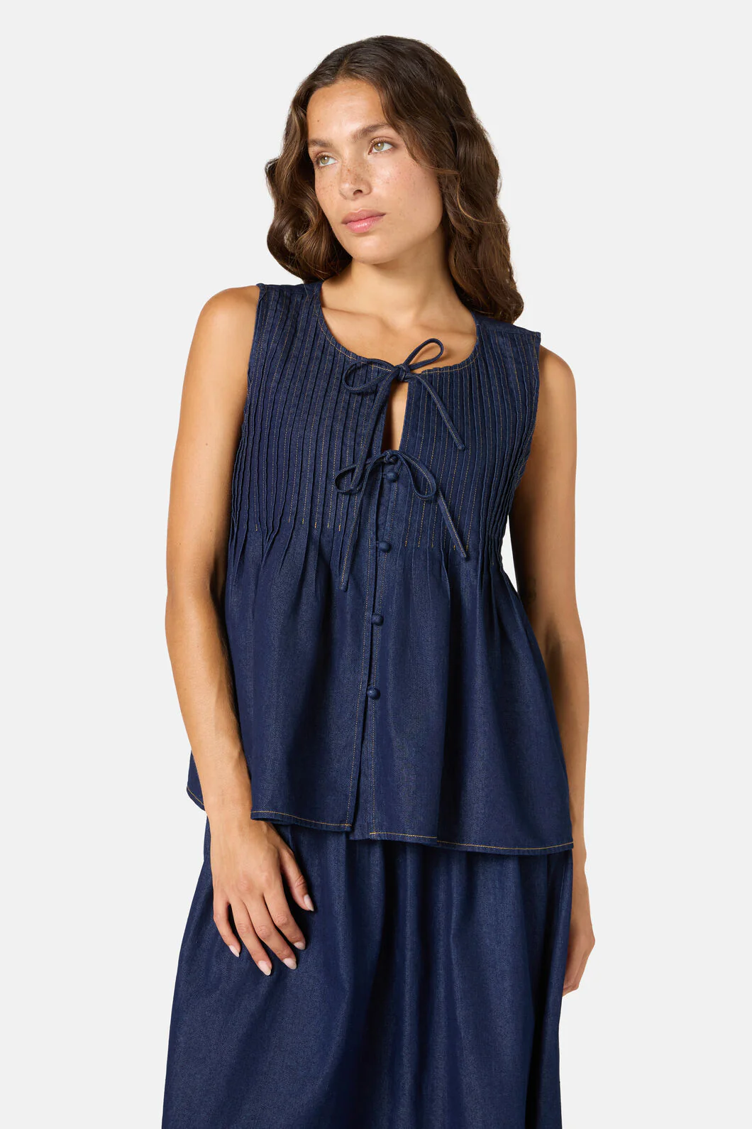 Gabrielle Chambray Top