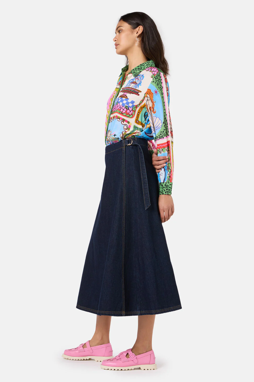 Garden Denim Wrap Skirt - Image 2