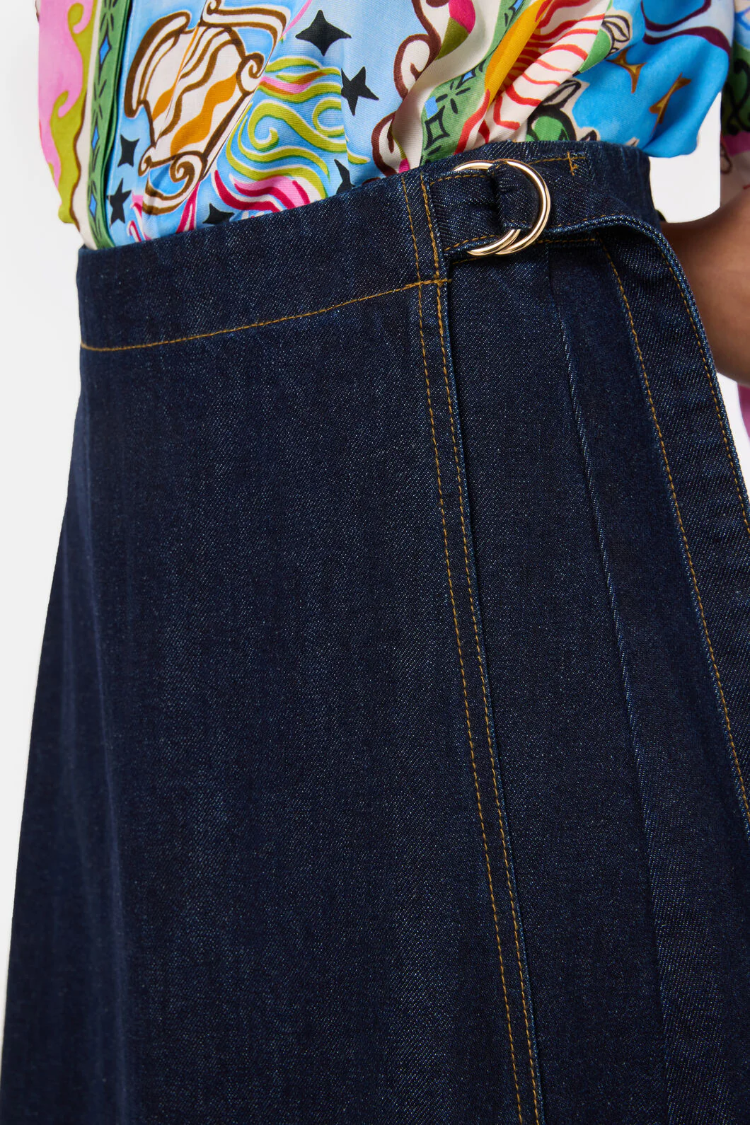 Garden Denim Wrap Skirt - Image 4