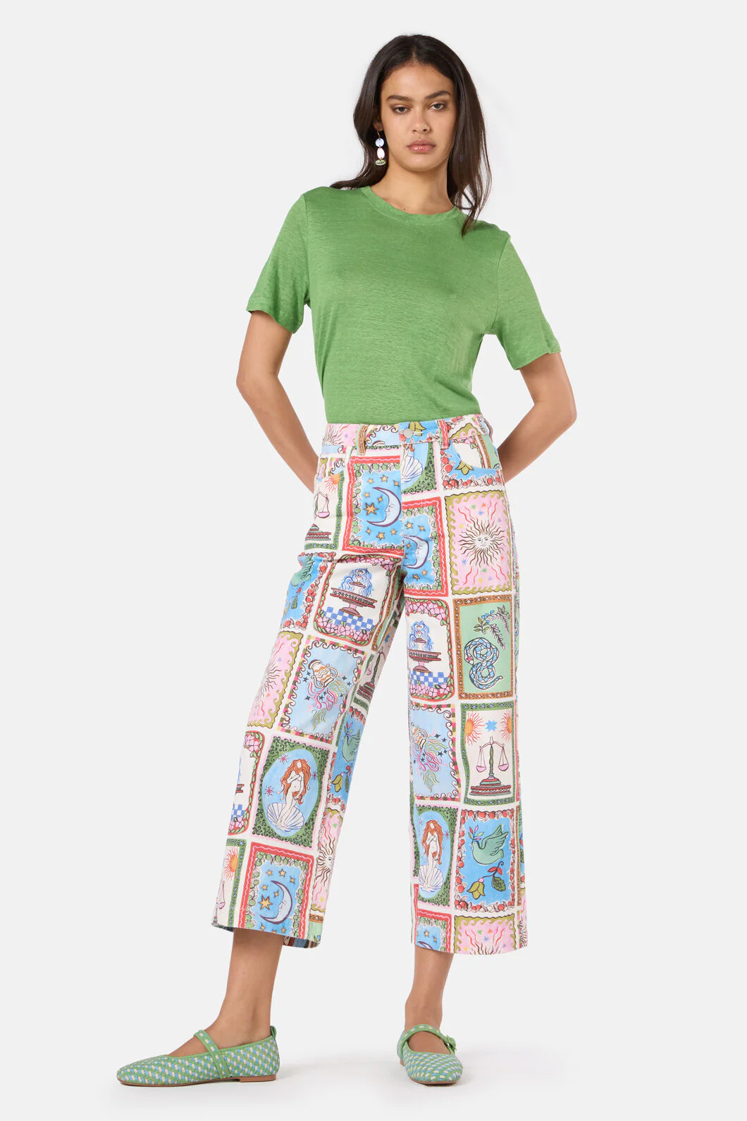 Good Fortune Print Denim Jean - Image 2