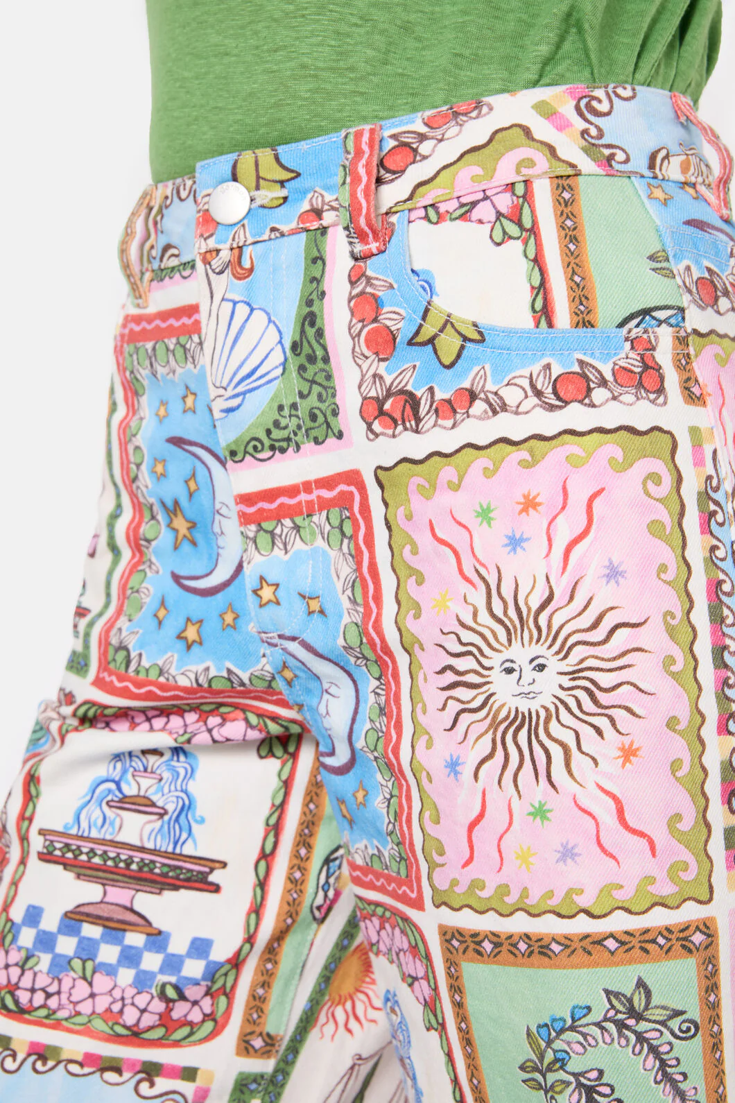 Good Fortune Print Denim Jean - Image 5