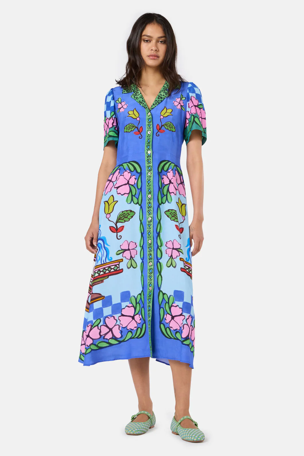 Fortune Print Shirt Dress