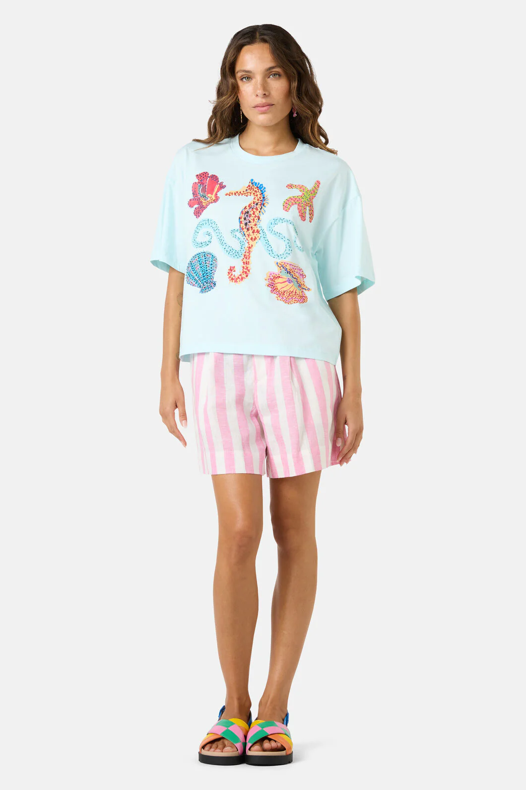 Mermaid Beaded Placement Relaxed Tee - Image 3