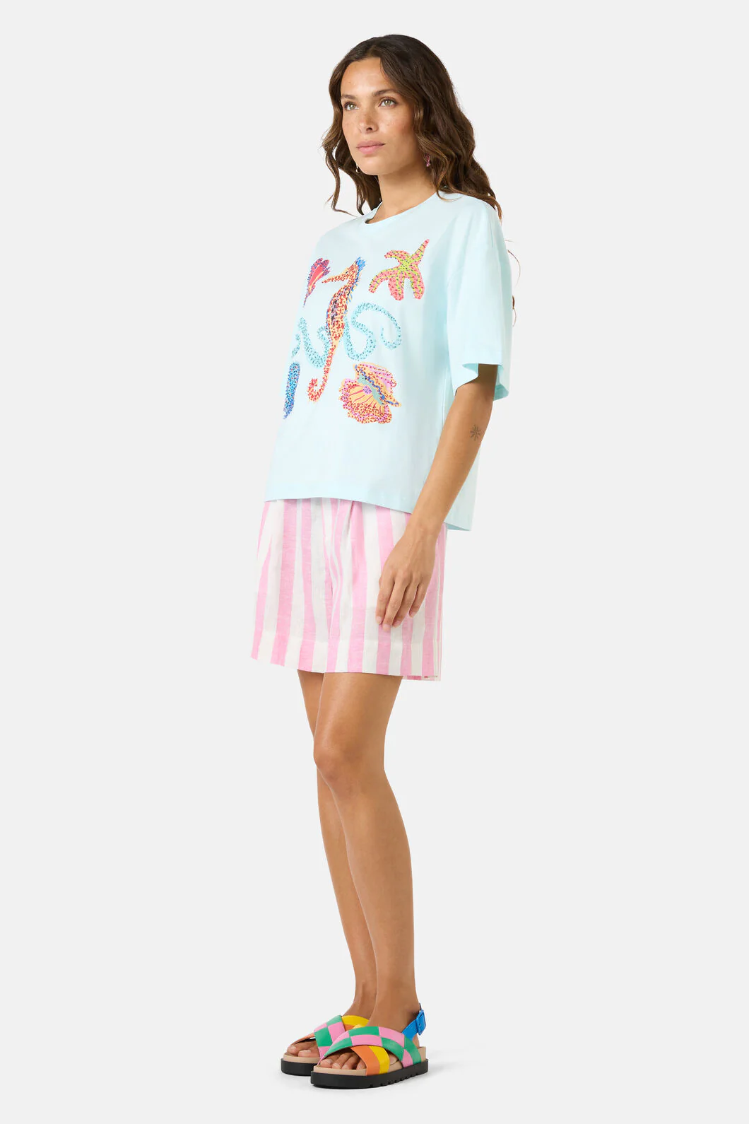 Mermaid Beaded Placement Relaxed Tee - Image 4