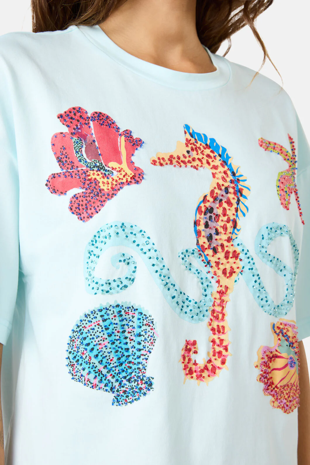 Mermaid Beaded Placement Relaxed Tee - Image 6