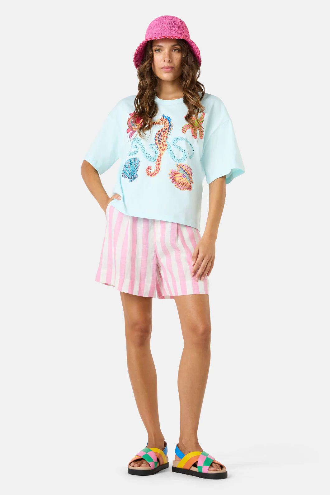 Mermaid Beaded Placement Relaxed Tee - Image 7