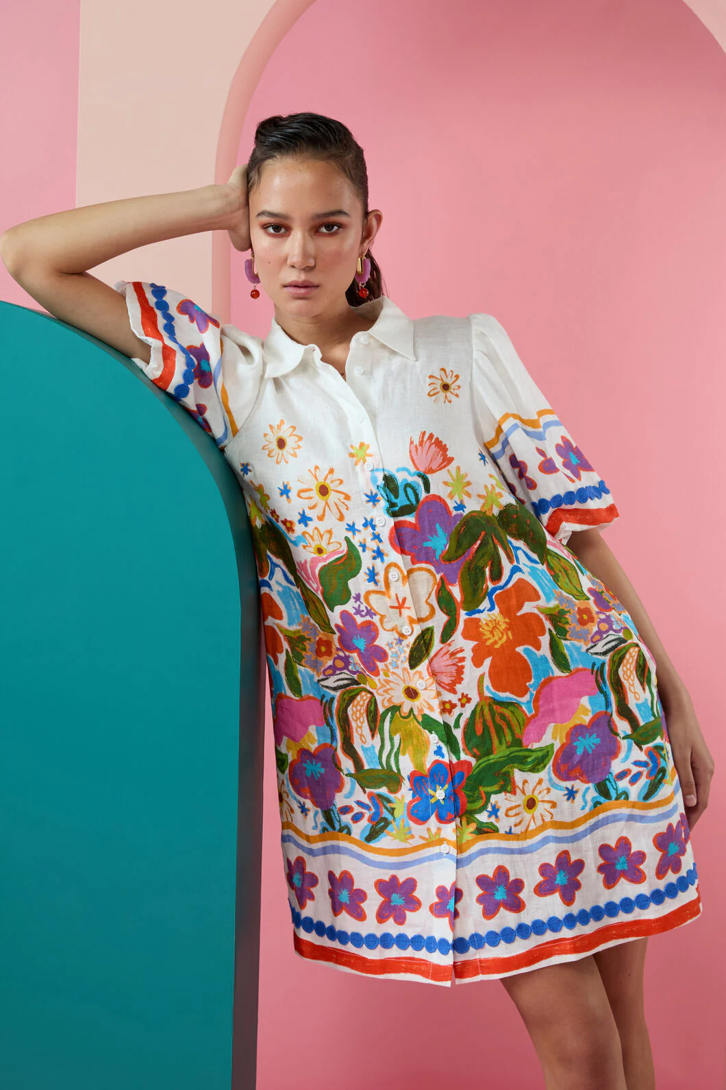 Midnight Garden Shirt Dress