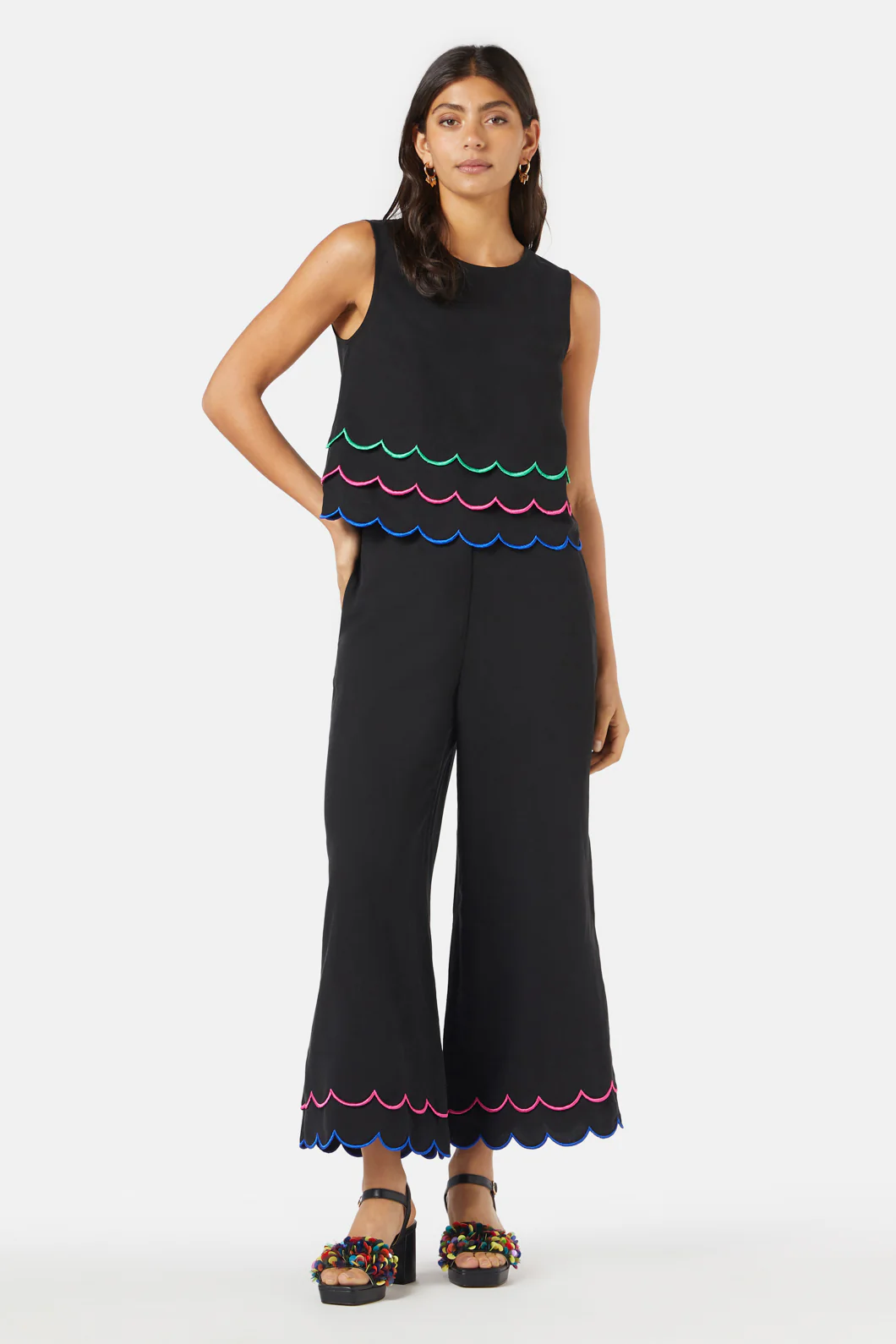 Neon Scallop Embroidered Tank - Image 3