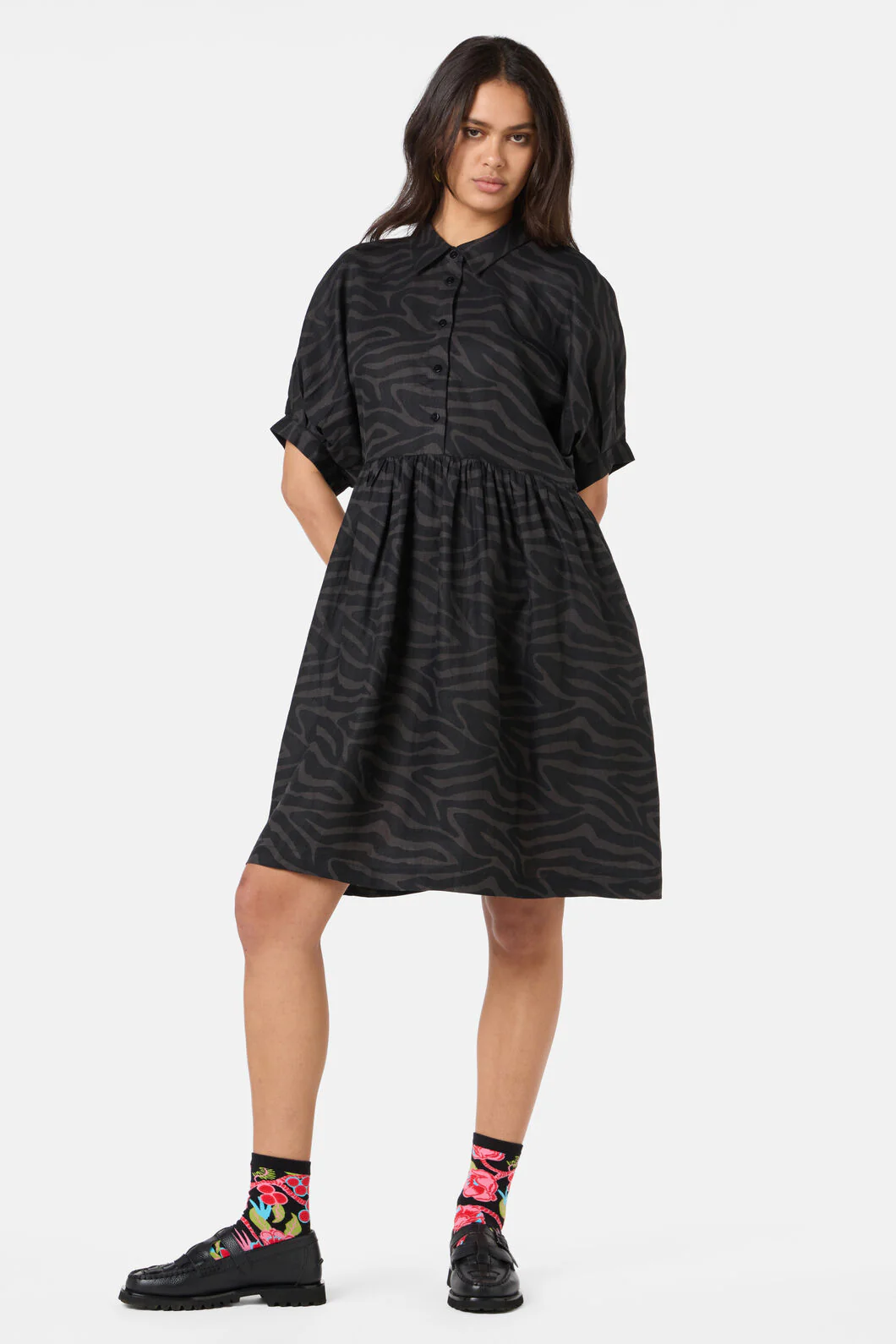 Racing Stripes Balloon Dress