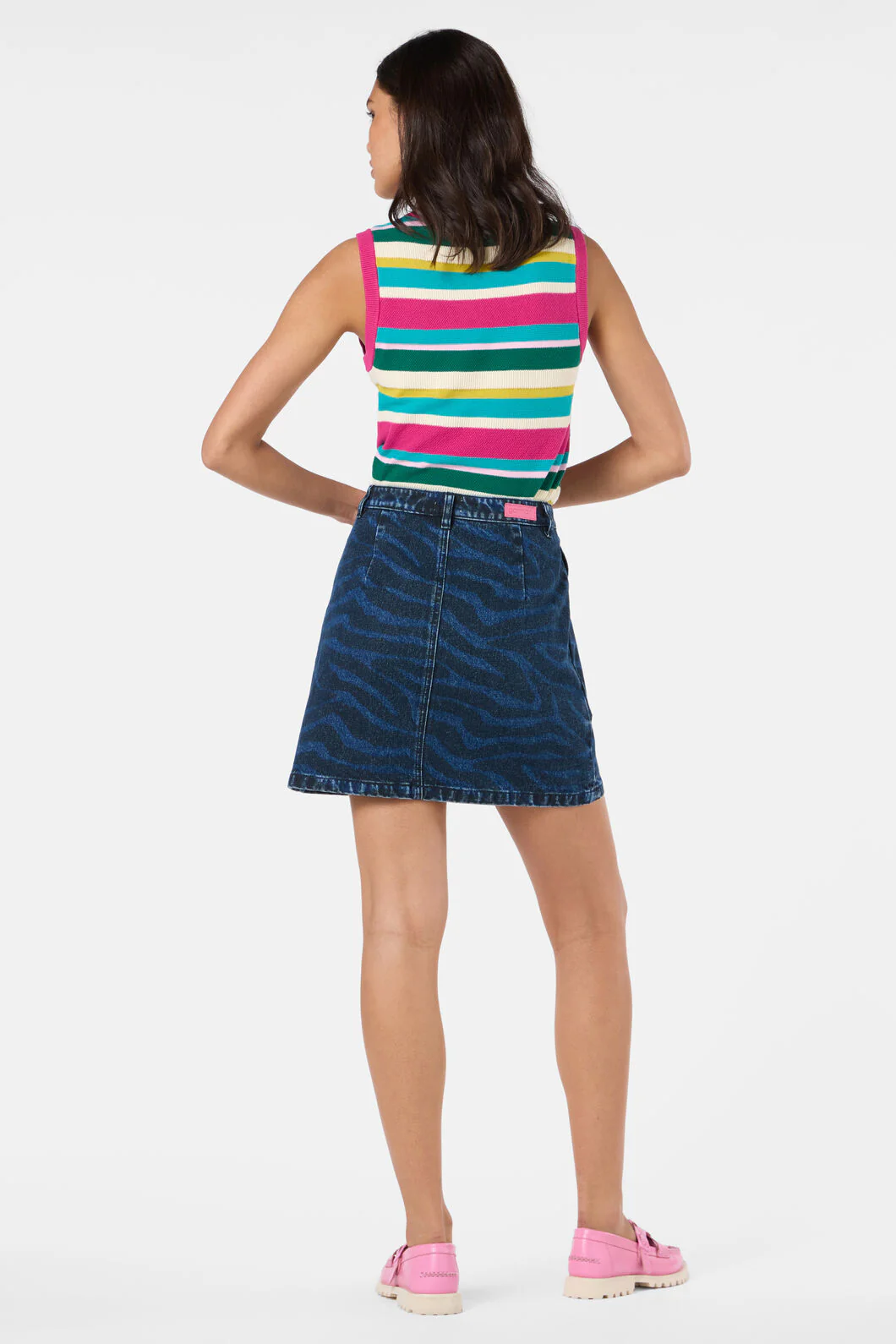 Racing Denim Mini Skirt - Image 3