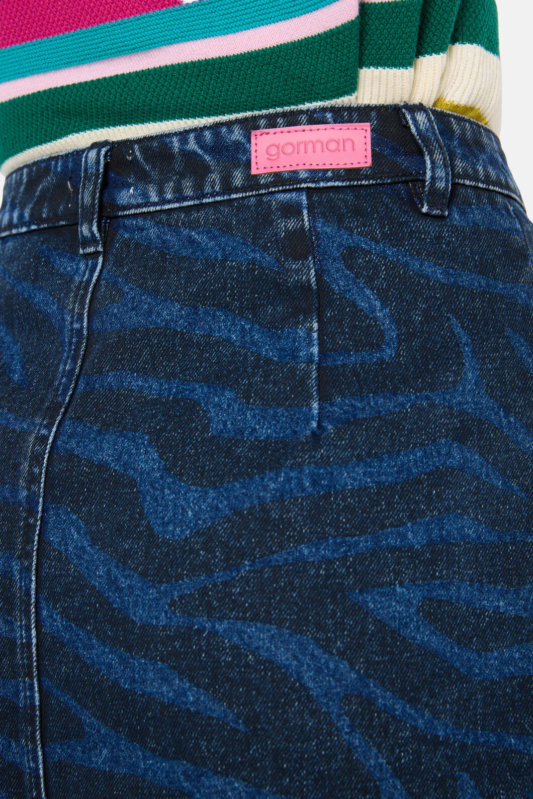 Racing Denim Mini Skirt - Image 5