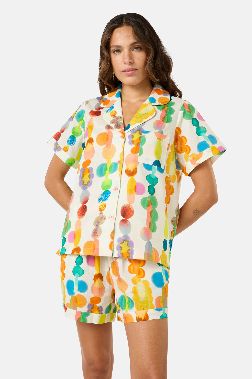 Rainbow Drops Pj Shorts Set