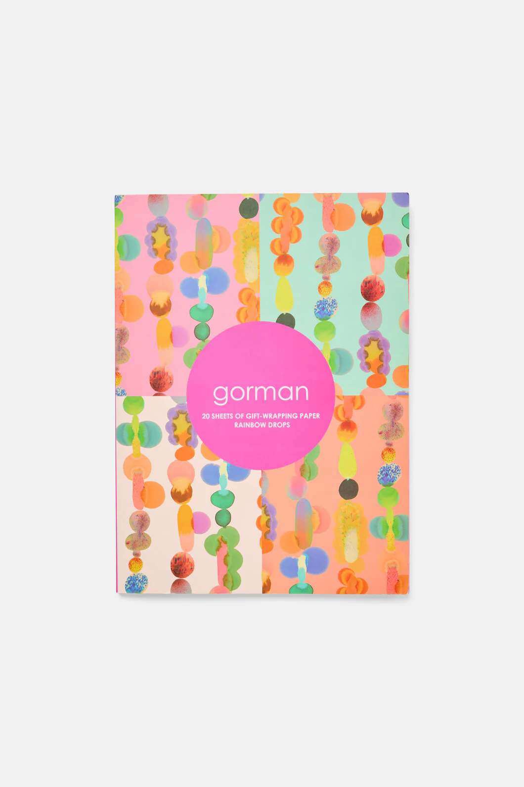 Rainbow Drops Wrapping Paper Pink