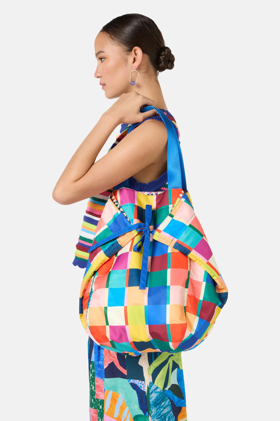 Rhapsody Check Soft Fold Tote