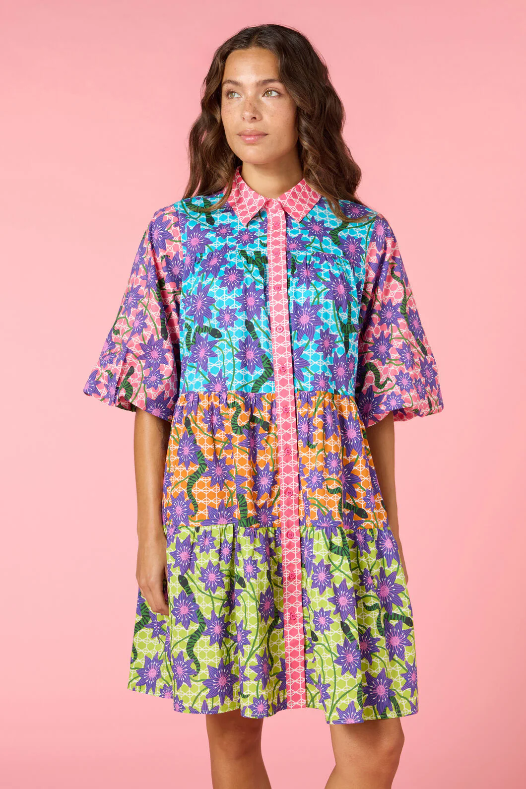 Serpent's Bloom Shirt Dress