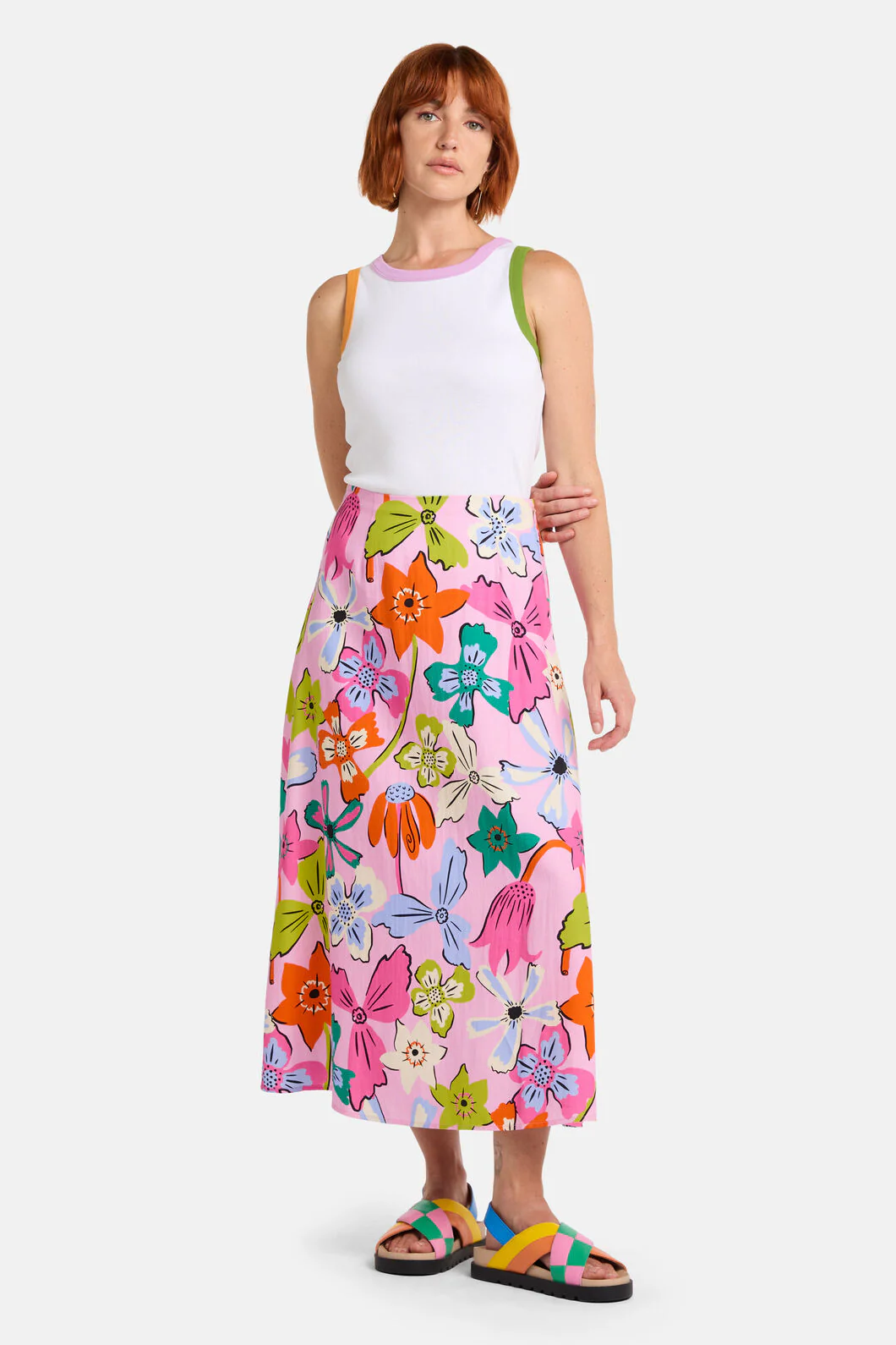 Smell The Flowers Midi Skirt