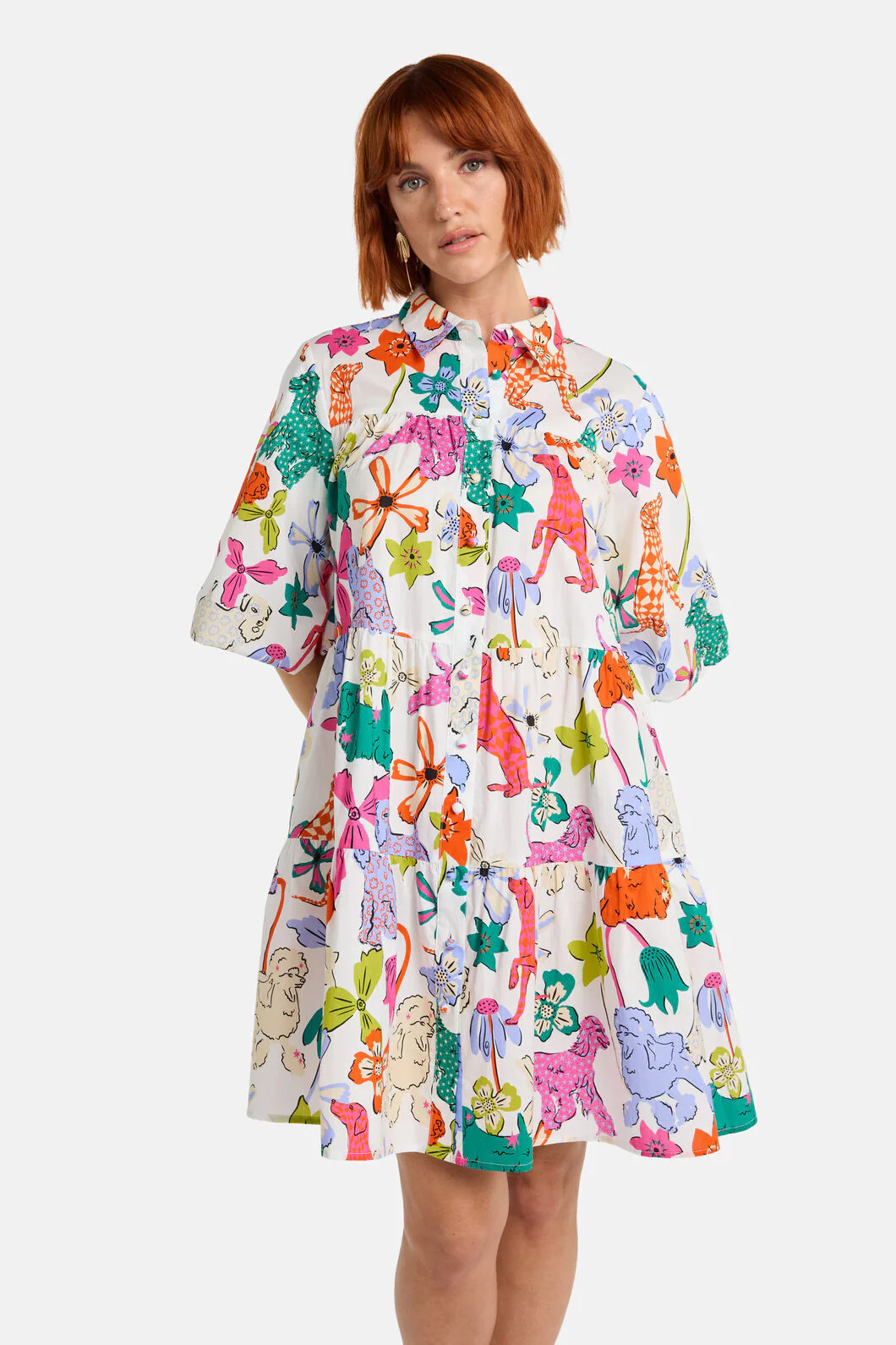So Fetch Print Shirt Dress