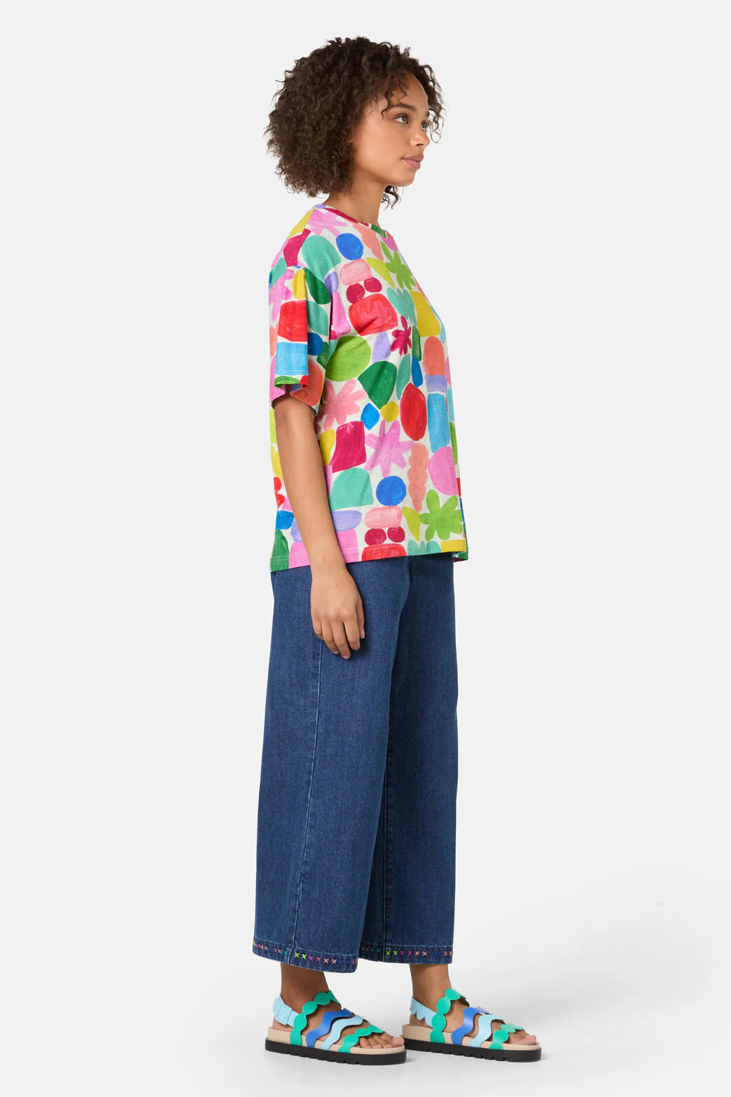 Stamp Your Feet Print Oversized Tee - Image 3