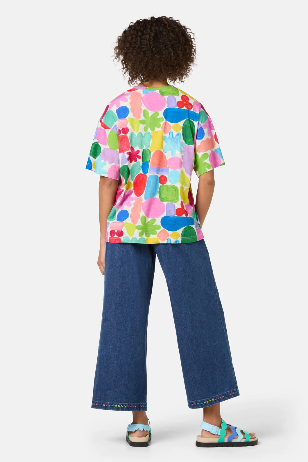 Stamp Your Feet Print Oversized Tee - Image 4