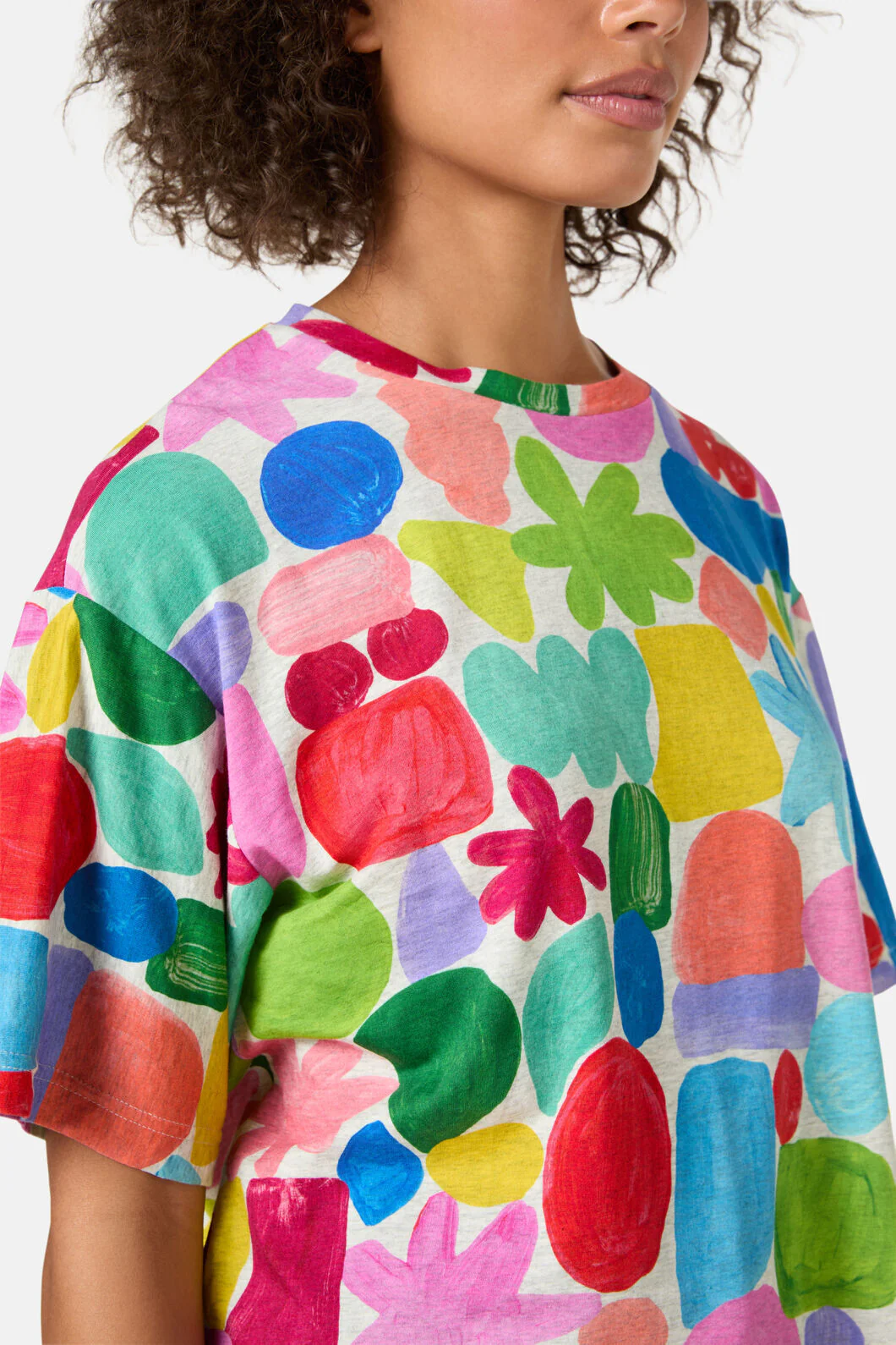 Stamp Your Feet Print Oversized Tee - Image 5