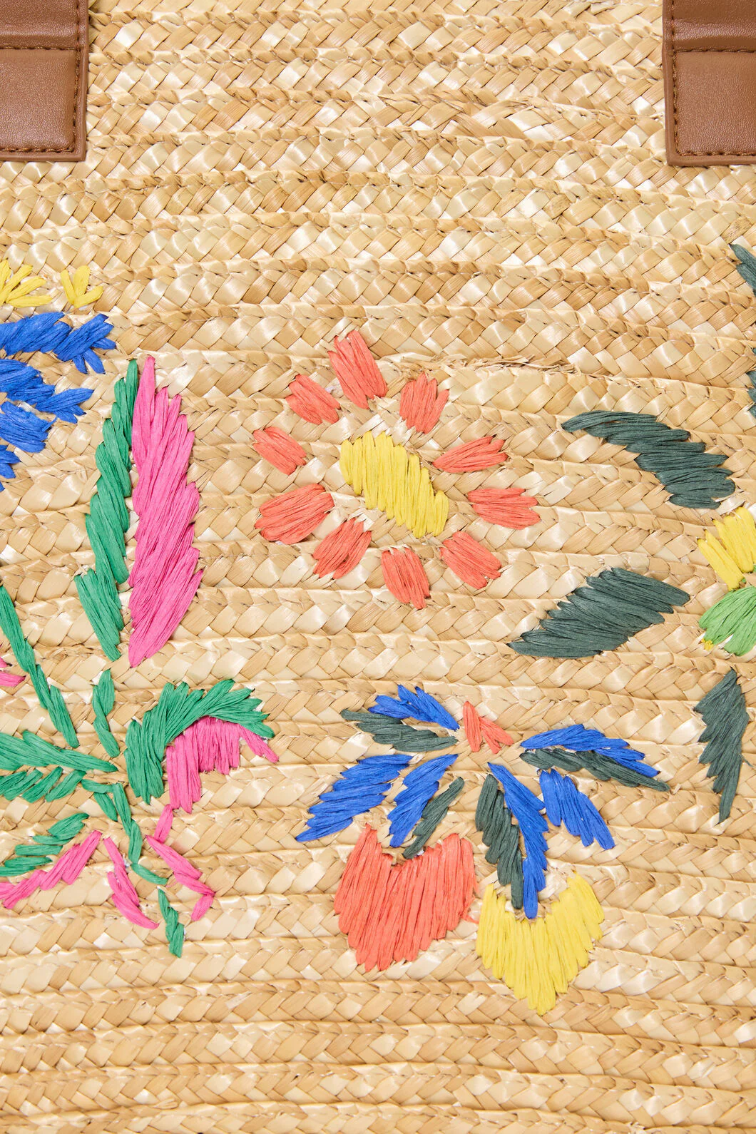 Stencil Garden Raffia Tote - Image 4