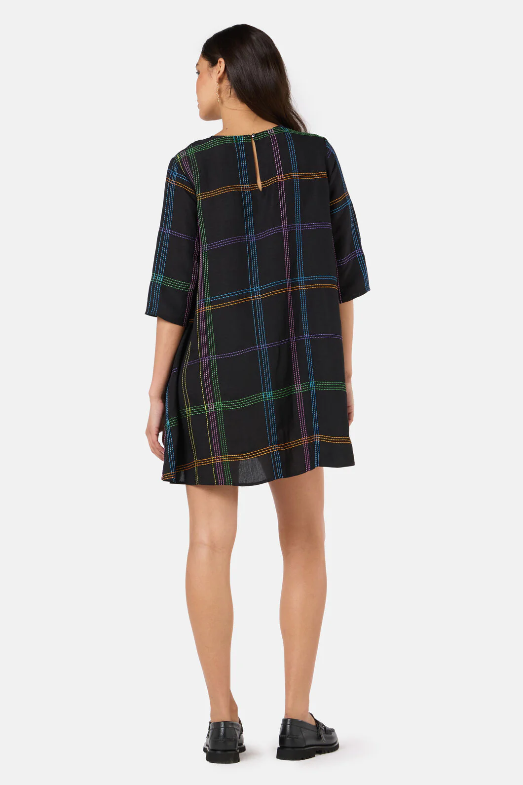 Stitched Check Swing Dress - Image 5