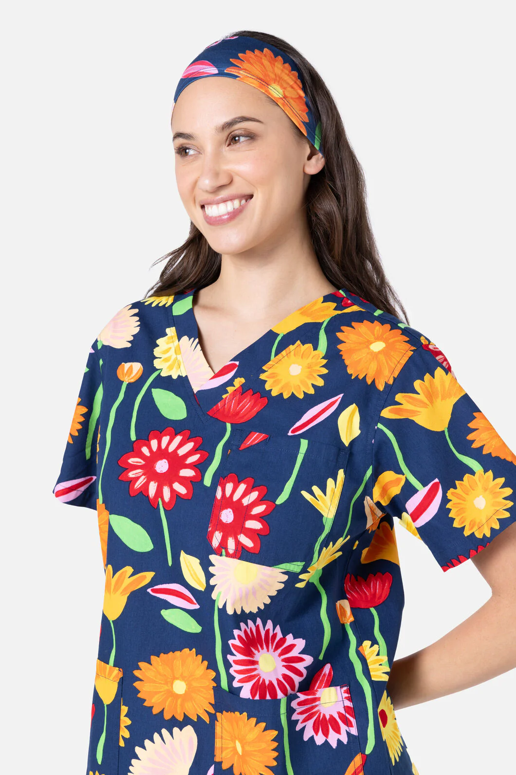 Sunshine Flowers Scrub Headband