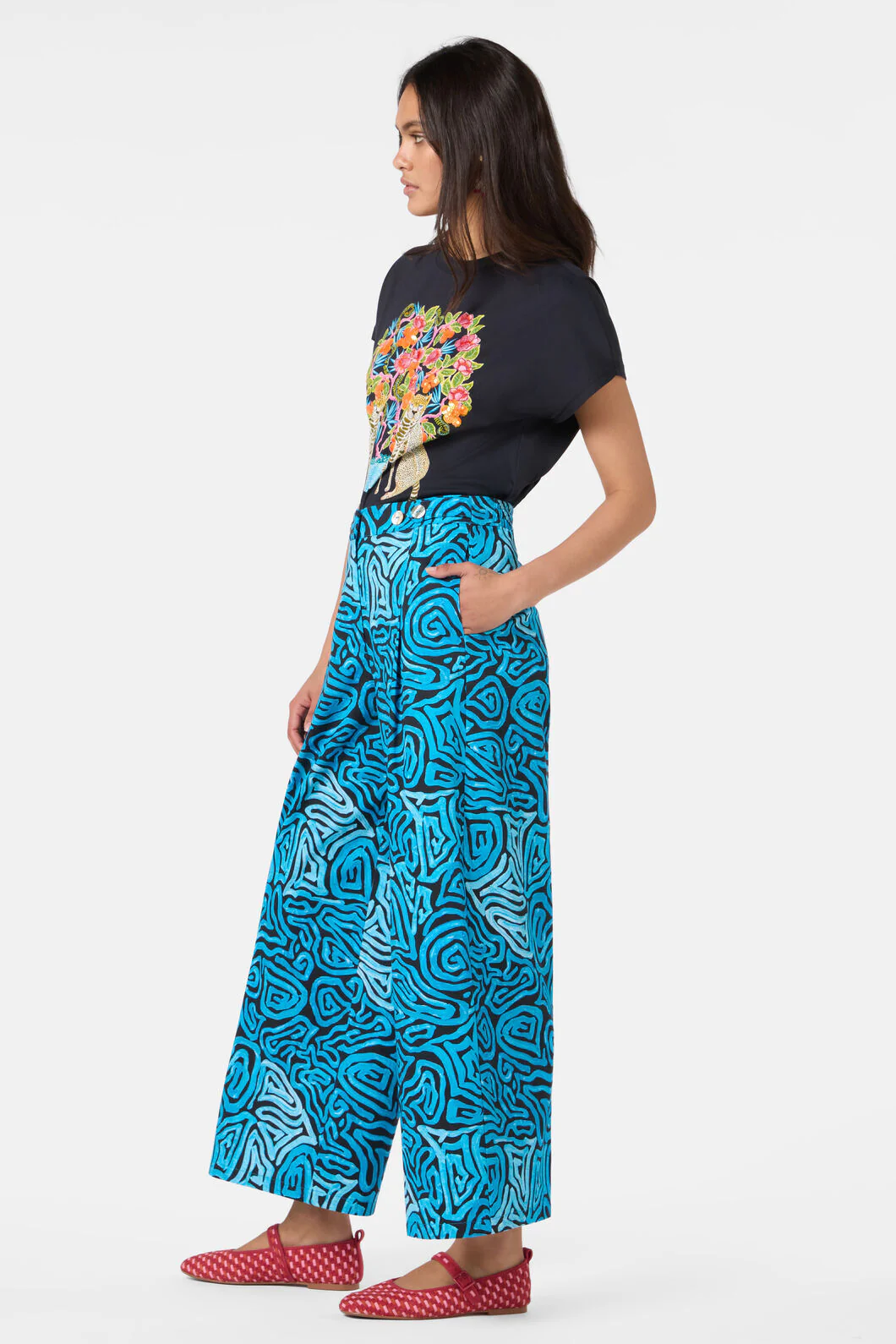 Swirl Print Wide Leg Pant - Image 2