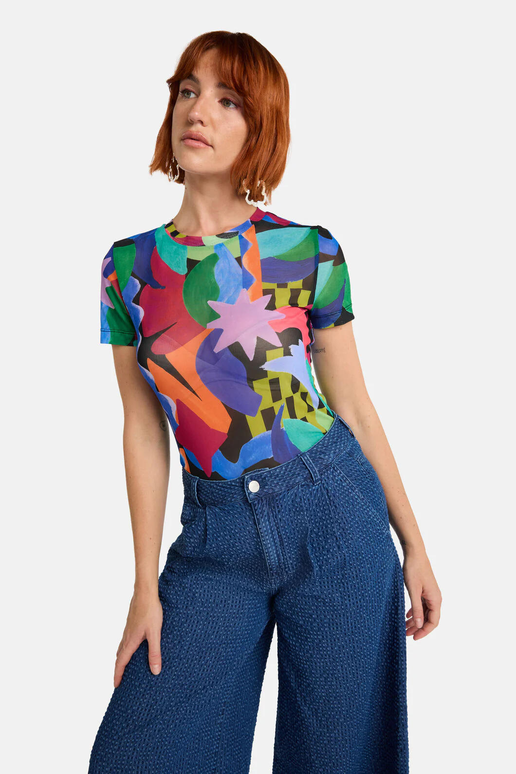 Tangled Tropic Mesh Top