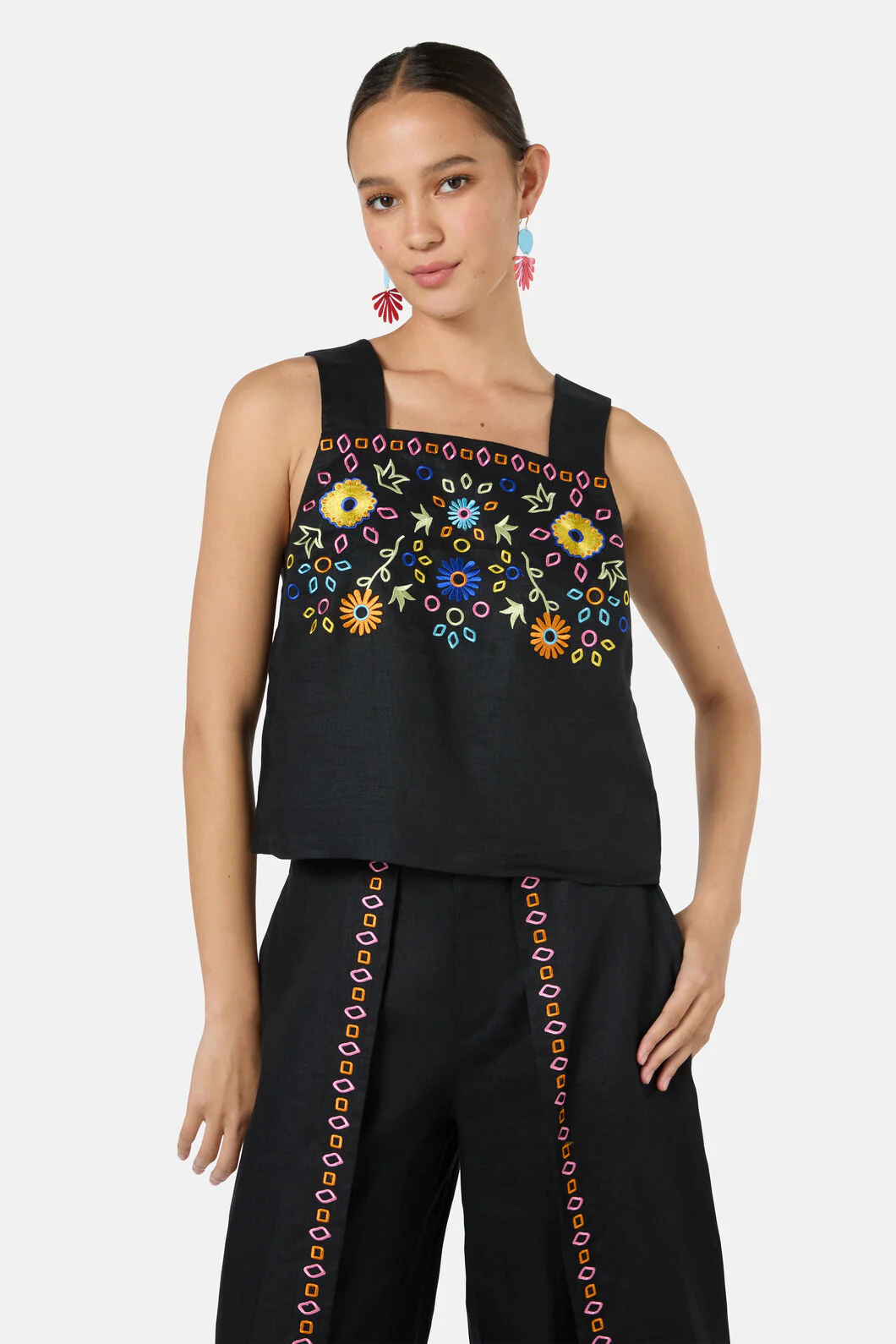 Tropic Pop Embroidered Tank