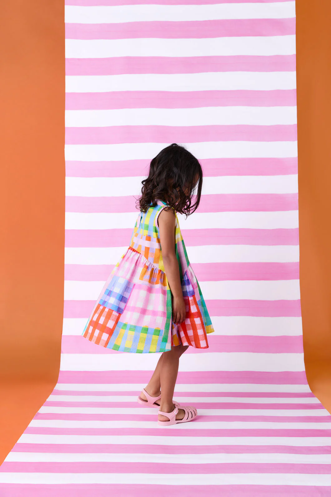 Vichy Check Kids Tulip Dress - Image 3