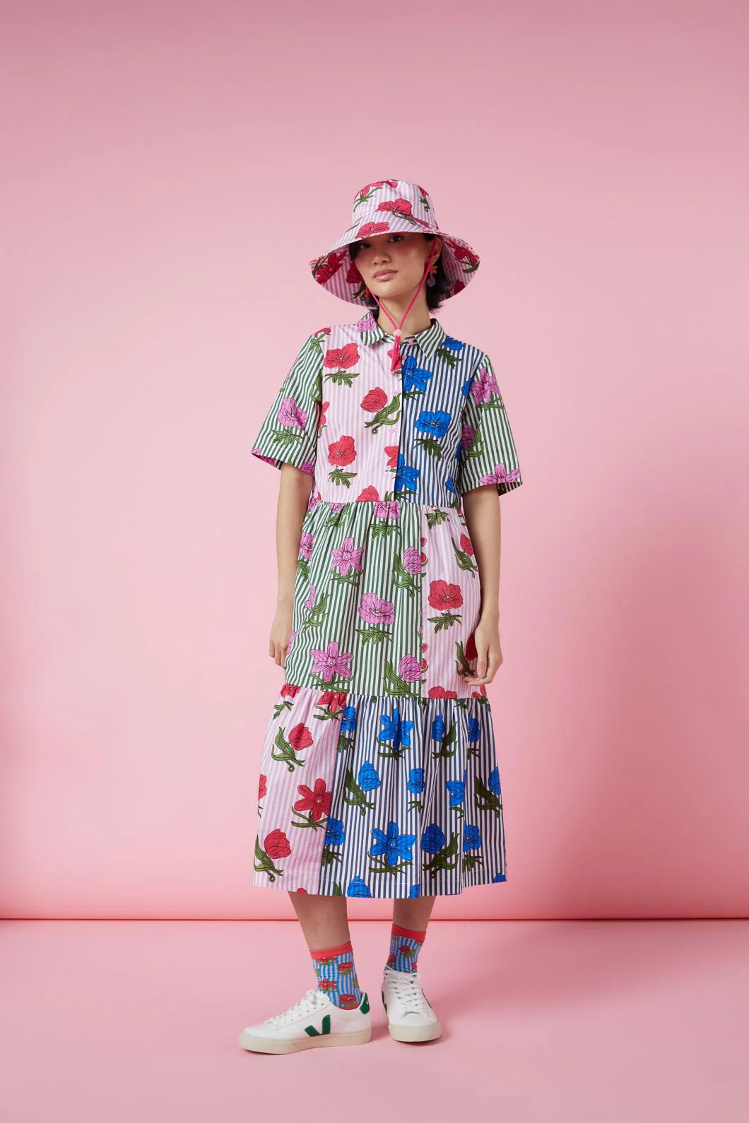 Woodblock Floral Dress - Image 3
