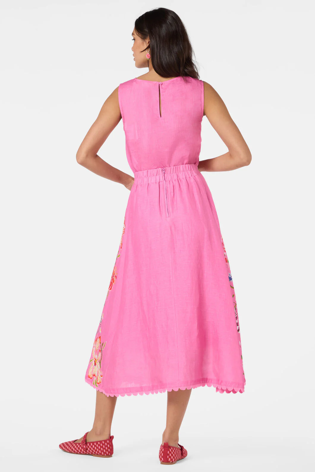 Zebra Linen Midi Skirt - Image 4