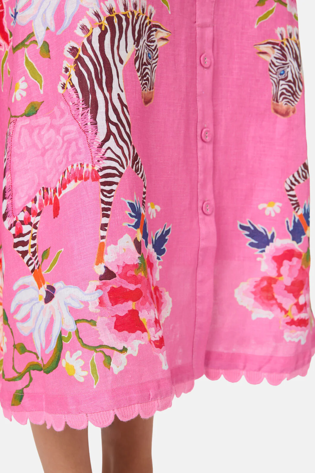 Zebra Linen Midi Skirt - Image 7