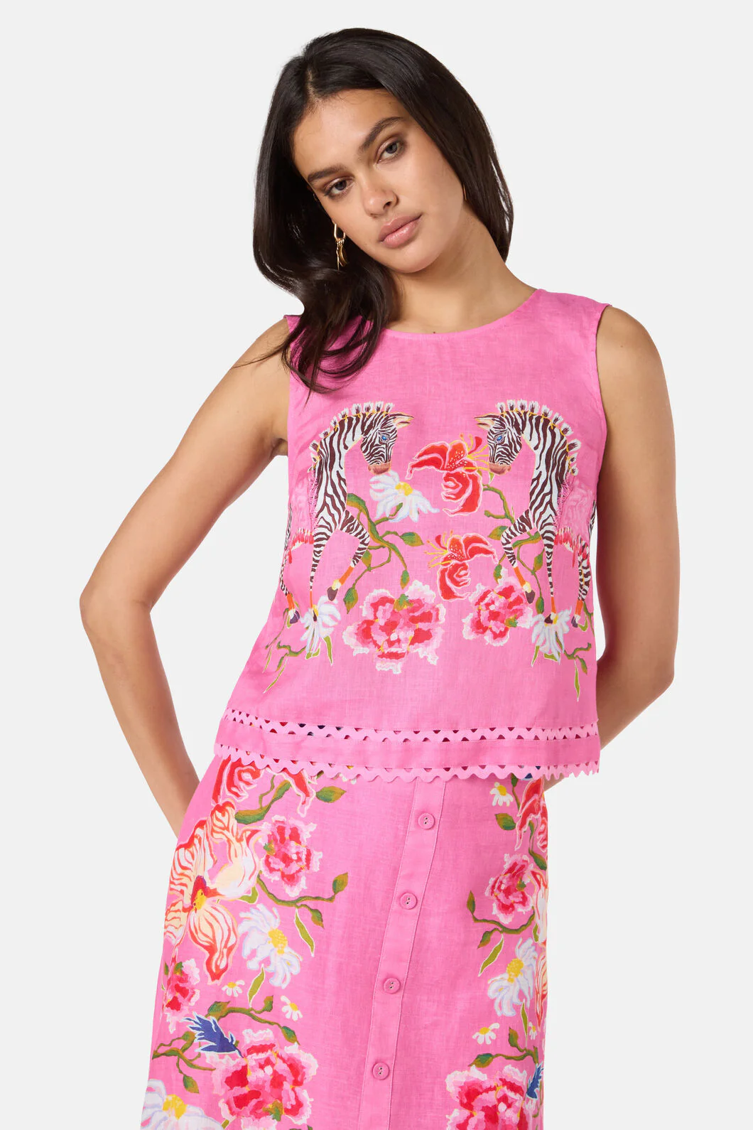 Zebra Crossing Linen Tank - Image 2