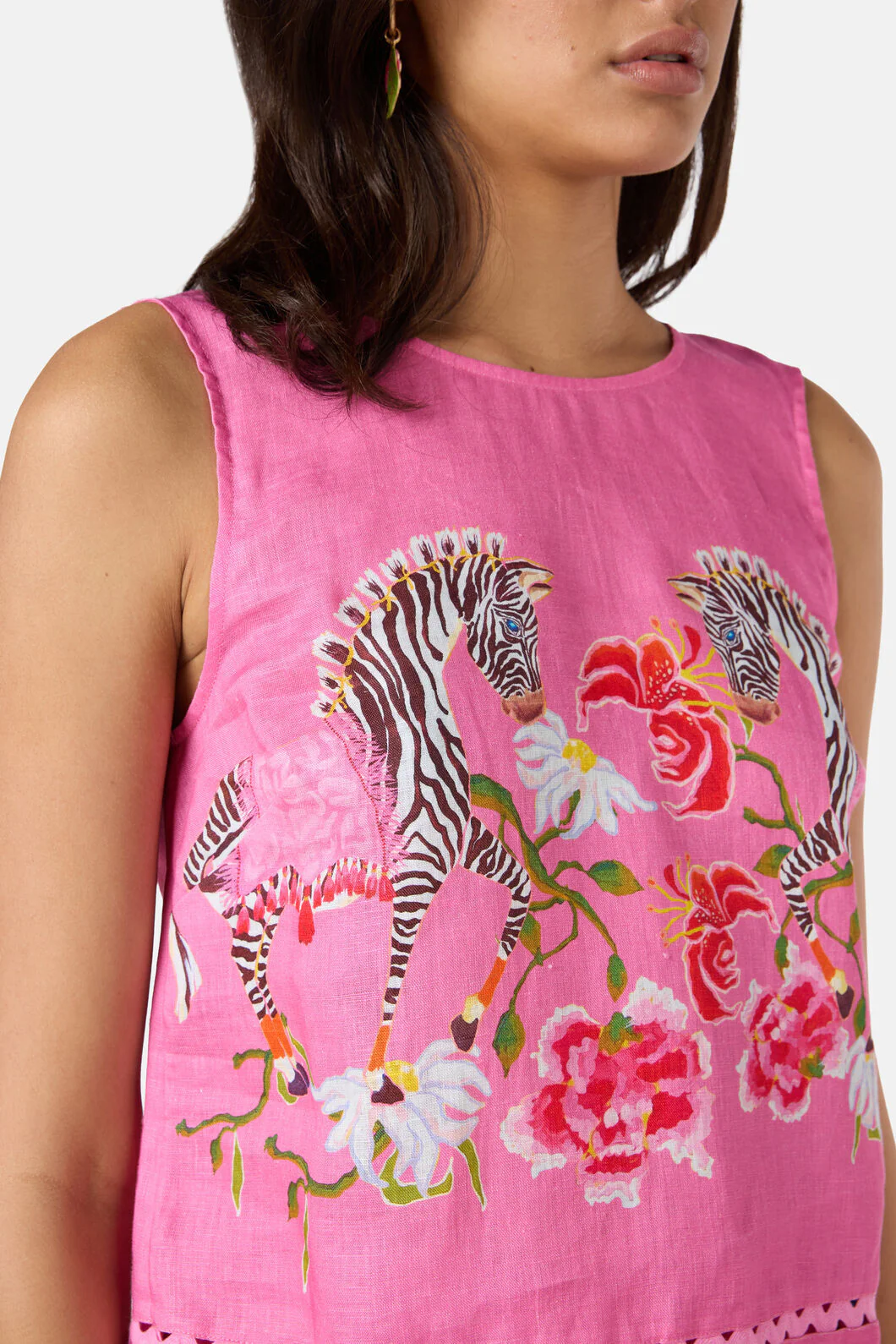Zebra Crossing Linen Tank - Image 6